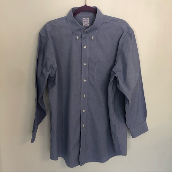 BROOKS BROTHERS Classic Men Long Sleeve Casual Button Down Shirt Sz 16 1/2 -32 - Picture 1 of 14
